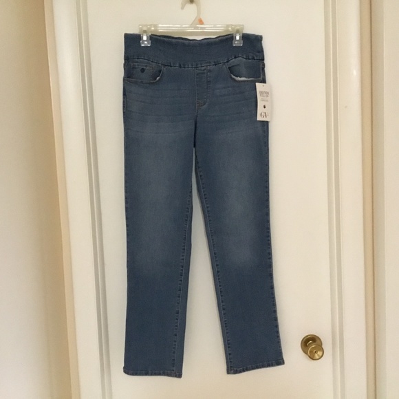 NWT-Amanda by Gloria Vanderbilt PULL ON JEANS- size, 10 SHORT - Picture 1 of 4